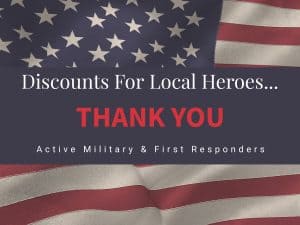 american flag and local hero discount message for lighthouse property inspections